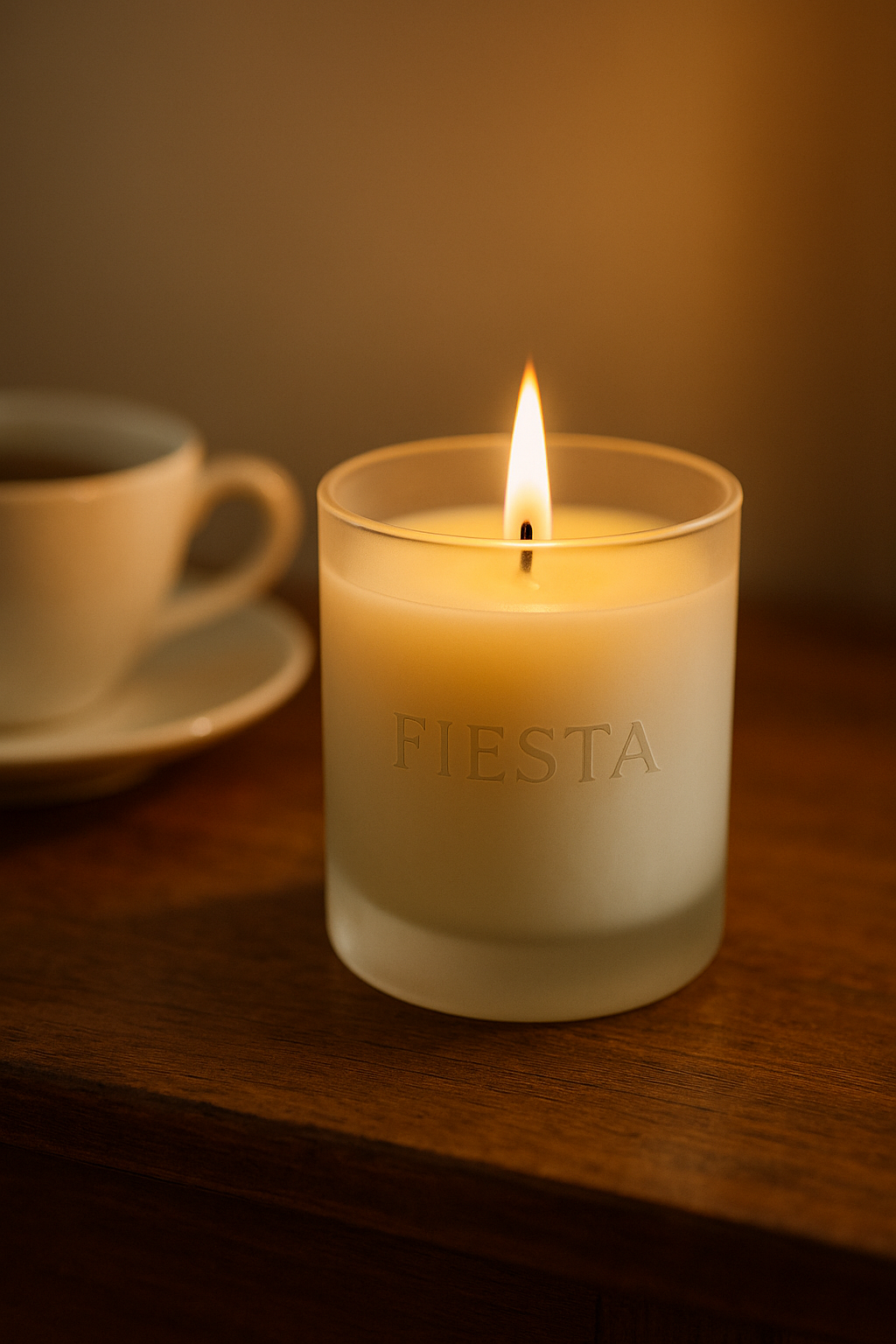 fiesta soy wax scented candle – long lasting home fragrance in glass jar