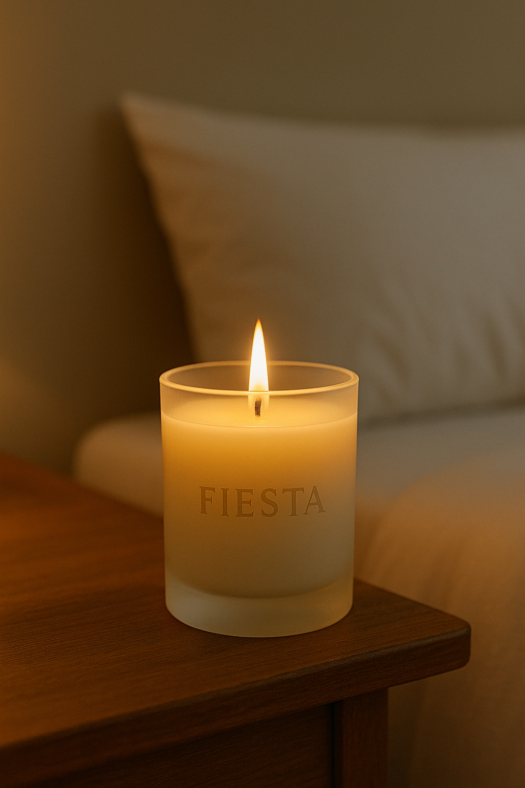 fiesta soy wax scented candle – long lasting home fragrance in glass jar