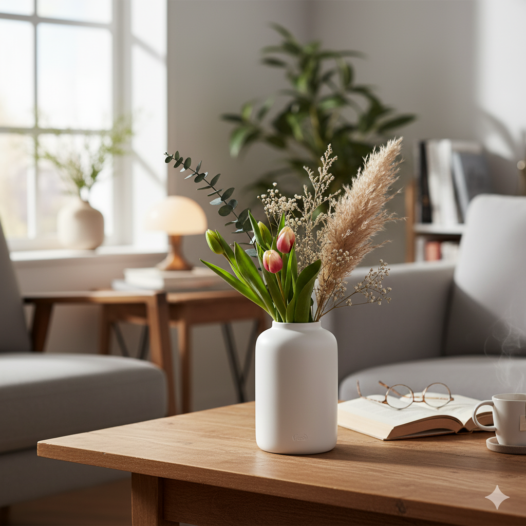 fiesta ceramic flower vase – minimalist decorative vase for living room & office