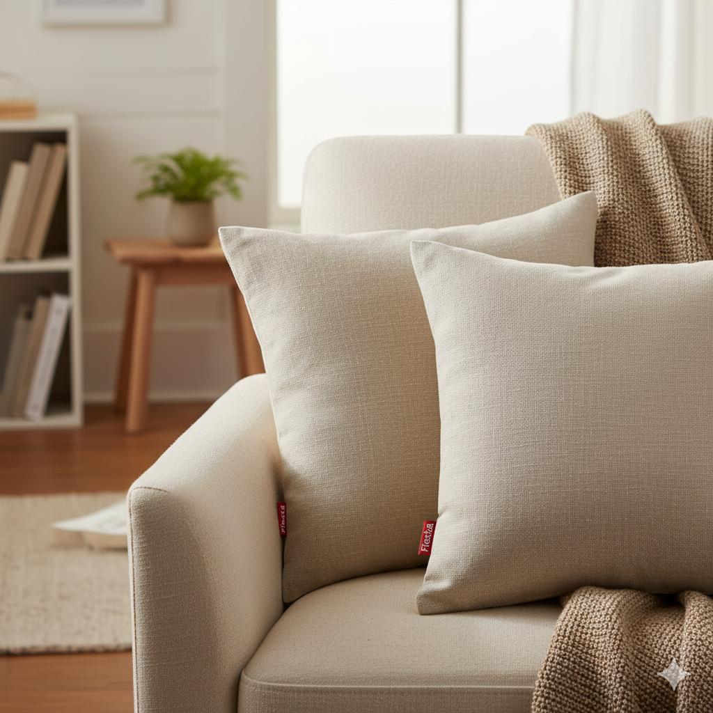 fiesta decorative cushion cover – premium linen pillowcase with zipper