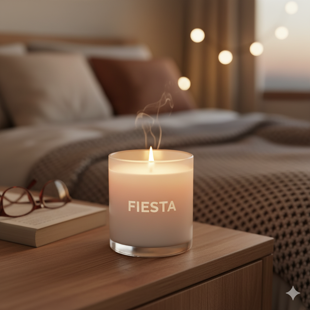 fiesta scented soy candle – relaxing home fragrance with long burn time