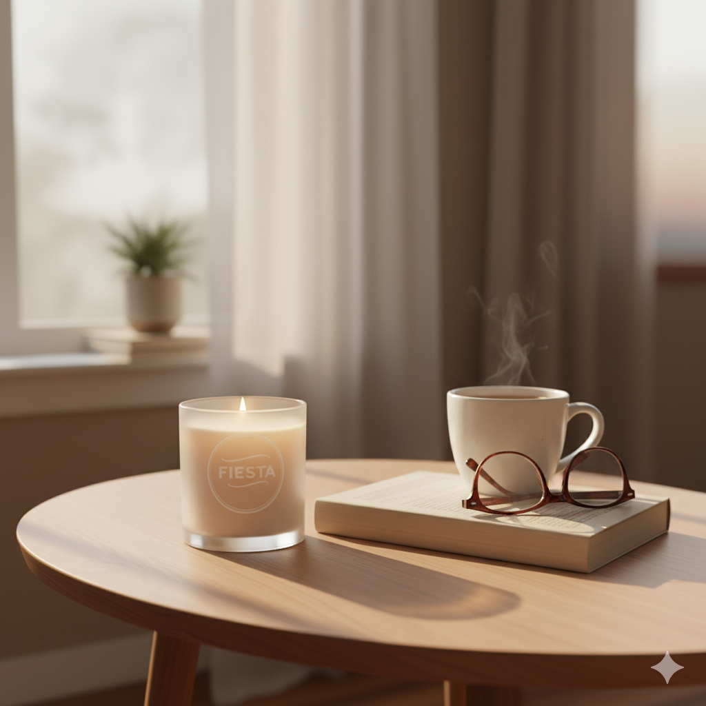 fiesta scented soy candle – relaxing home fragrance with long burn time