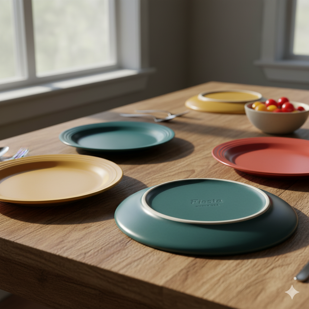 fiesta stoneware dinner plate set – durable ceramic plates for everyday dining